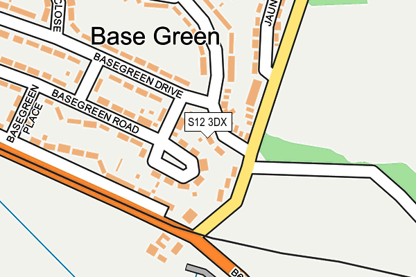 S12 3DX map - OS OpenMap – Local (Ordnance Survey)