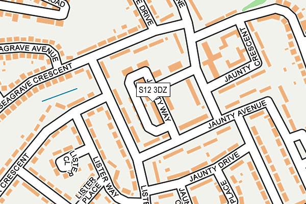 S12 3DZ map - OS OpenMap – Local (Ordnance Survey)