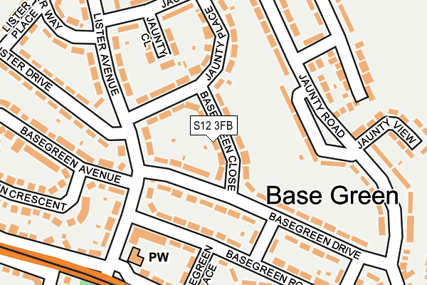 S12 3FB map - OS OpenMap – Local (Ordnance Survey)