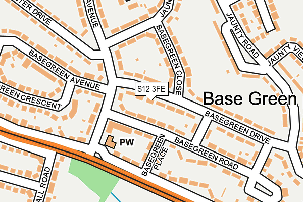 S12 3FE map - OS OpenMap – Local (Ordnance Survey)