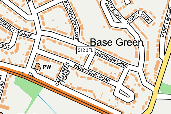 S12 3FL map - OS OpenMap – Local (Ordnance Survey)