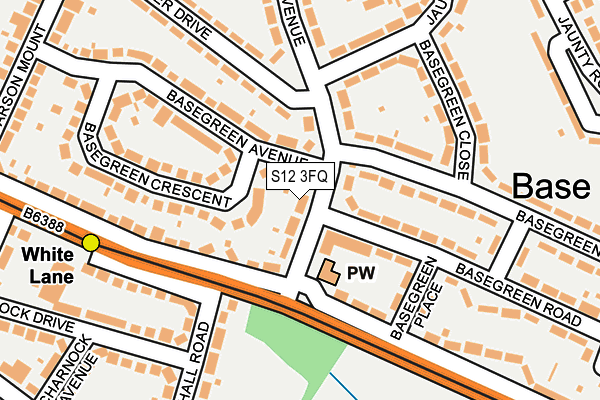 S12 3FQ map - OS OpenMap – Local (Ordnance Survey)