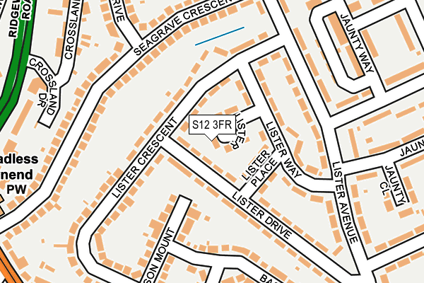S12 3FR map - OS OpenMap – Local (Ordnance Survey)