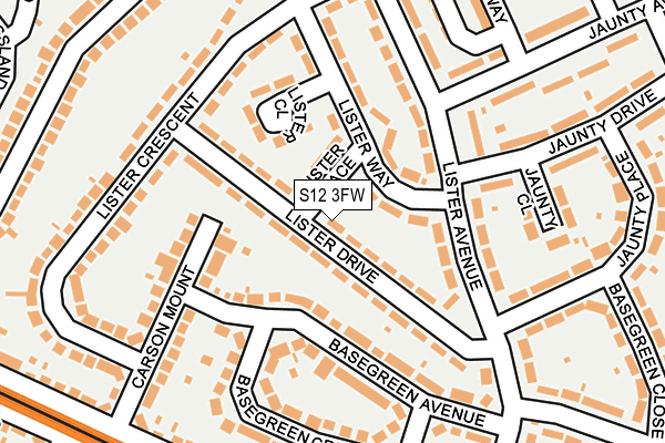 S12 3FW map - OS OpenMap – Local (Ordnance Survey)