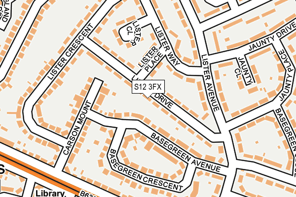 S12 3FX map - OS OpenMap – Local (Ordnance Survey)