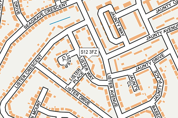 S12 3FZ map - OS OpenMap – Local (Ordnance Survey)