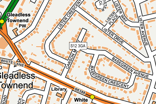 S12 3GA map - OS OpenMap – Local (Ordnance Survey)