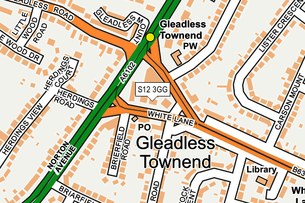 S12 3GG map - OS OpenMap – Local (Ordnance Survey)