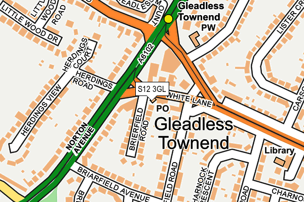 S12 3GL map - OS OpenMap – Local (Ordnance Survey)