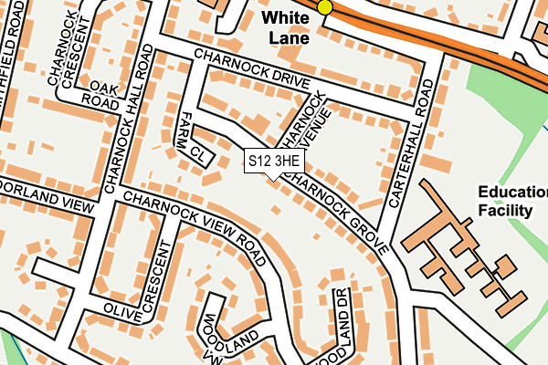 S12 3HE map - OS OpenMap – Local (Ordnance Survey)