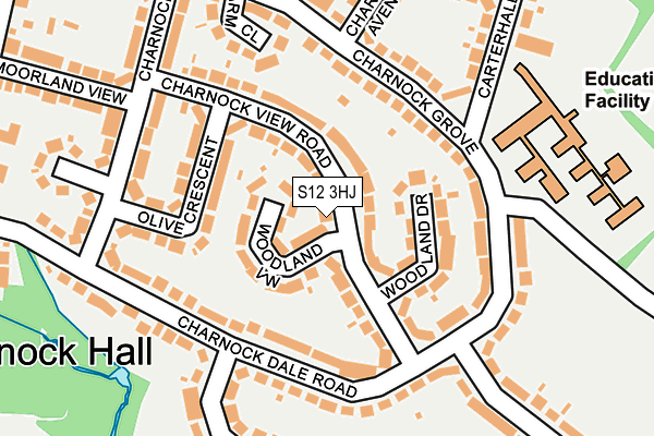 S12 3HJ map - OS OpenMap – Local (Ordnance Survey)