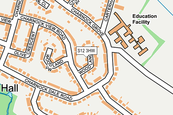 S12 3HW map - OS OpenMap – Local (Ordnance Survey)