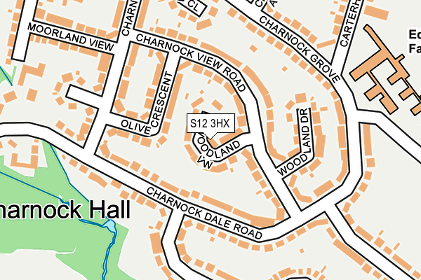 S12 3HX map - OS OpenMap – Local (Ordnance Survey)