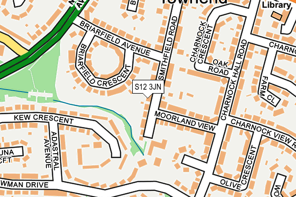 S12 3JN map - OS OpenMap – Local (Ordnance Survey)