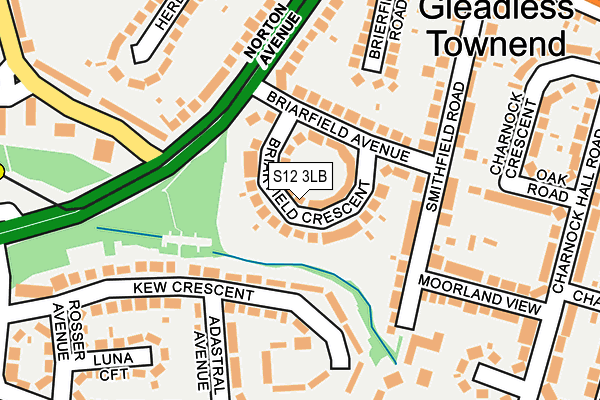 S12 3LB map - OS OpenMap – Local (Ordnance Survey)