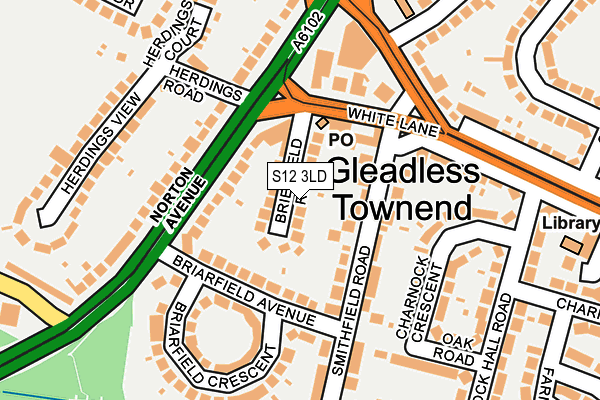 S12 3LD map - OS OpenMap – Local (Ordnance Survey)