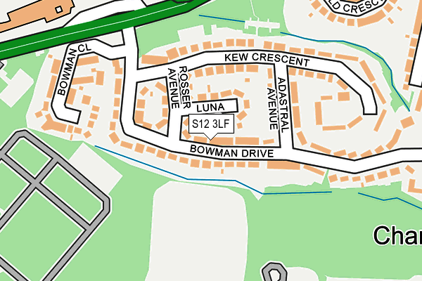 S12 3LF map - OS OpenMap – Local (Ordnance Survey)