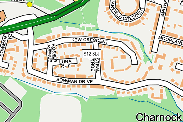 S12 3LJ map - OS OpenMap – Local (Ordnance Survey)