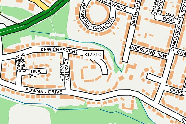 S12 3LQ map - OS OpenMap – Local (Ordnance Survey)
