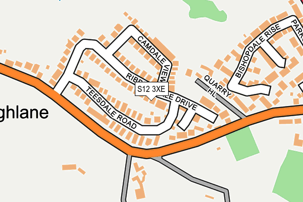 S12 3XE map - OS OpenMap – Local (Ordnance Survey)