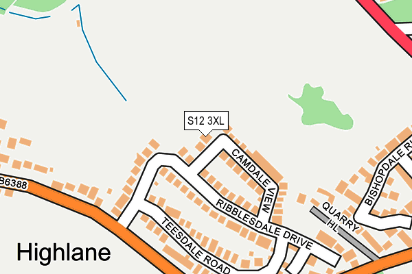 S12 3XL map - OS OpenMap – Local (Ordnance Survey)