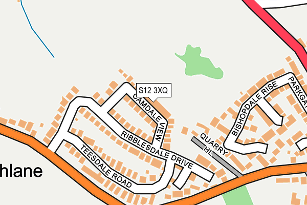 S12 3XQ map - OS OpenMap – Local (Ordnance Survey)