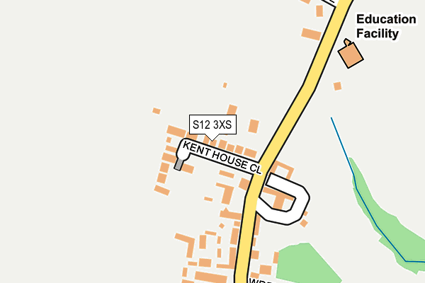 S12 3XS map - OS OpenMap – Local (Ordnance Survey)