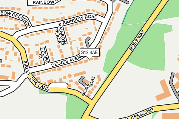 S12 4AB map - OS OpenMap – Local (Ordnance Survey)