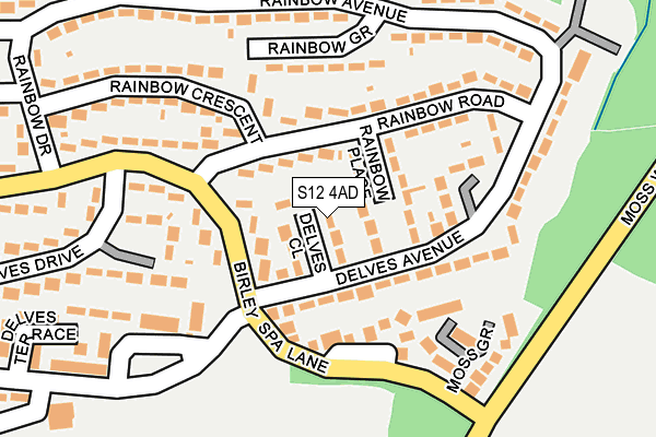 S12 4AD map - OS OpenMap – Local (Ordnance Survey)