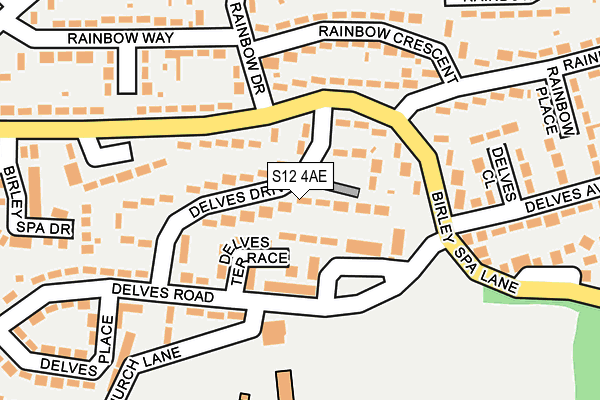 S12 4AE map - OS OpenMap – Local (Ordnance Survey)