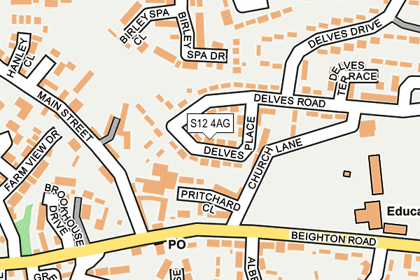 S12 4AG map - OS OpenMap – Local (Ordnance Survey)