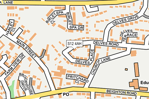 S12 4AH map - OS OpenMap – Local (Ordnance Survey)