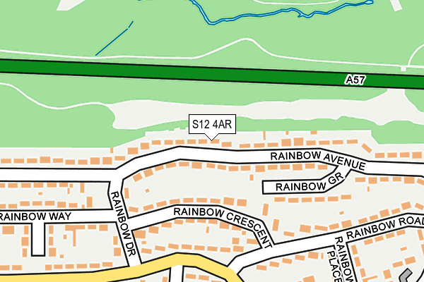 S12 4AR map - OS OpenMap – Local (Ordnance Survey)