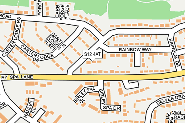 S12 4AT map - OS OpenMap – Local (Ordnance Survey)