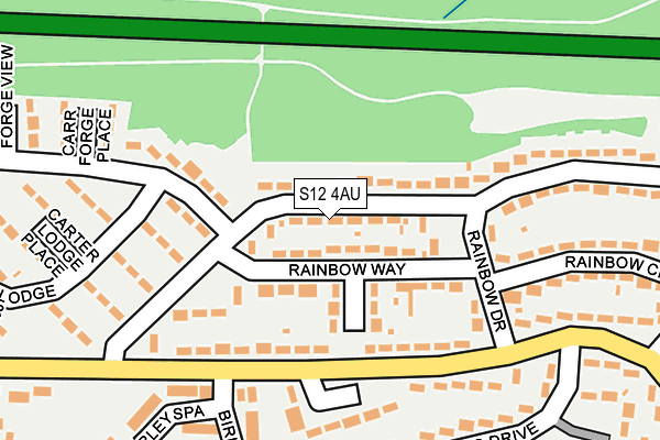 S12 4AU map - OS OpenMap – Local (Ordnance Survey)