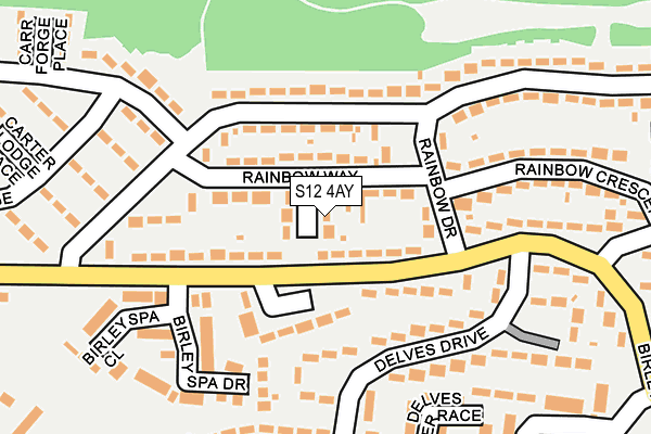 S12 4AY map - OS OpenMap – Local (Ordnance Survey)