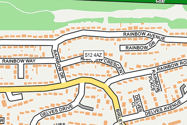 S12 4AZ map - OS OpenMap – Local (Ordnance Survey)