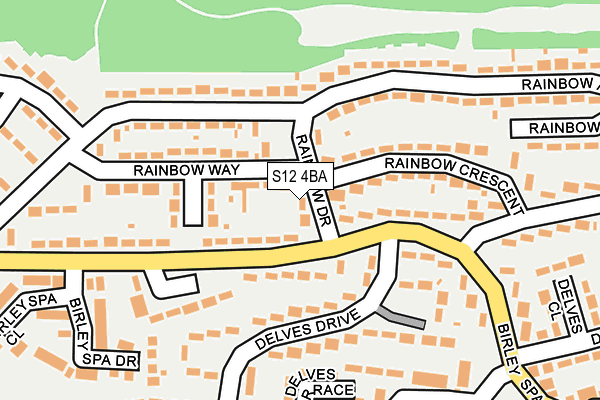 S12 4BA map - OS OpenMap – Local (Ordnance Survey)