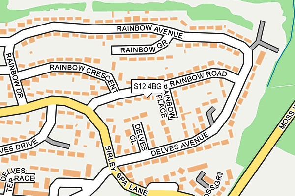 S12 4BG map - OS OpenMap – Local (Ordnance Survey)