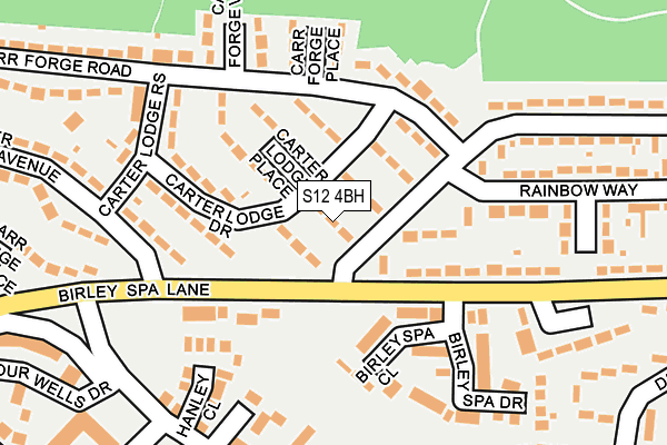 S12 4BH map - OS OpenMap – Local (Ordnance Survey)