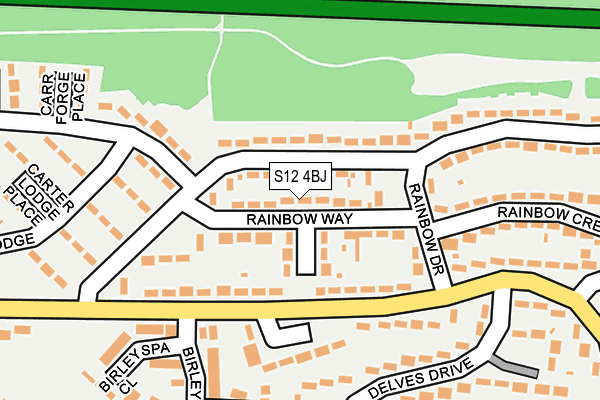 S12 4BJ map - OS OpenMap – Local (Ordnance Survey)