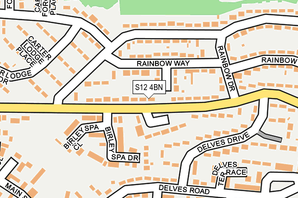 S12 4BN map - OS OpenMap – Local (Ordnance Survey)