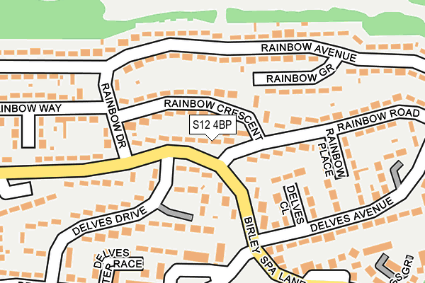 S12 4BP map - OS OpenMap – Local (Ordnance Survey)