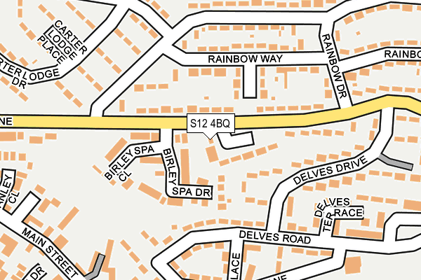 S12 4BQ map - OS OpenMap – Local (Ordnance Survey)