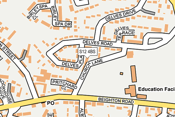 S12 4BS map - OS OpenMap – Local (Ordnance Survey)