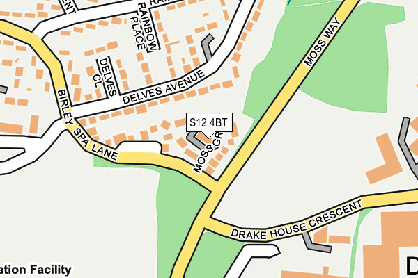 S12 4BT map - OS OpenMap – Local (Ordnance Survey)