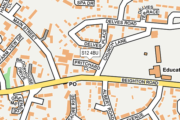 S12 4BU map - OS OpenMap – Local (Ordnance Survey)