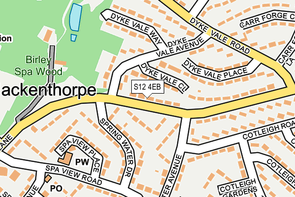S12 4EB map - OS OpenMap – Local (Ordnance Survey)