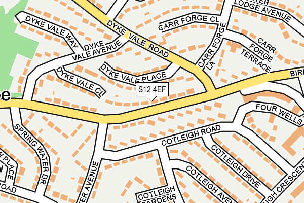 S12 4EF map - OS OpenMap – Local (Ordnance Survey)