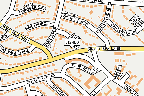 S12 4EG map - OS OpenMap – Local (Ordnance Survey)